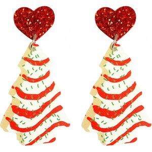 Women Acrylic Christmas Holiday Earrings Colourful Drop Dangle Earrings Jewelry